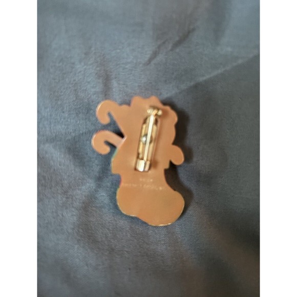 VTG HALLMARK BROOCH TEDDY BEAR SANTA 1985 PIN STOCKING HAT CANDY CANES CHRISTMAS - Picture 2 of 4